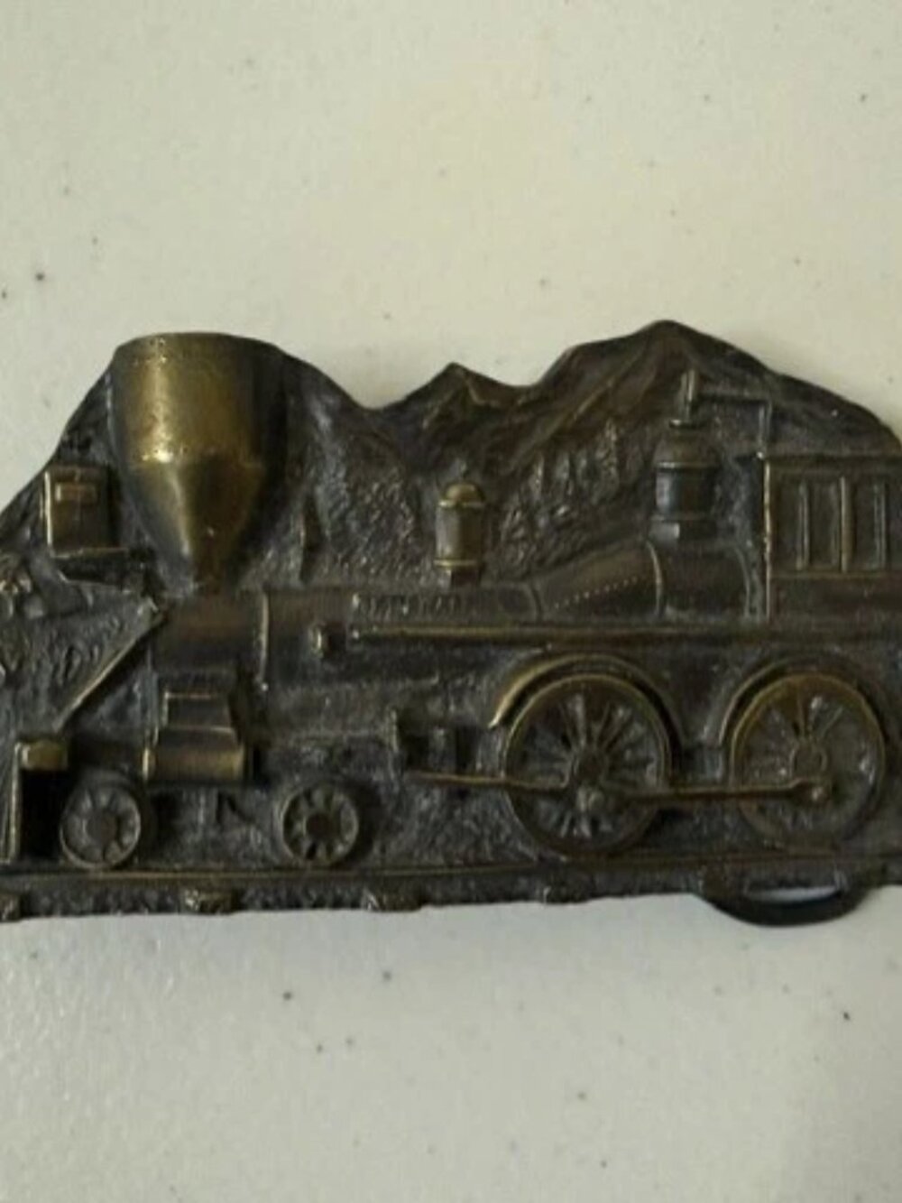 VTG 1977 Capt. Hawks Sky Patrol Brass General Steam Train Belt Buckle NO PIPE